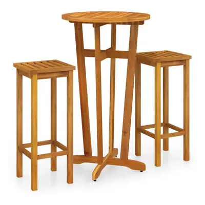 (Bar stools with square seat, piece) vidaXL Solid Wood Acacia Bar Set Garden Outdoor Wooden Bist