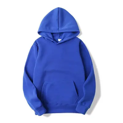 (Blue, S) Casual Sweatshirts Solid Color Hoodies Sweatshirt Tops For Men'S