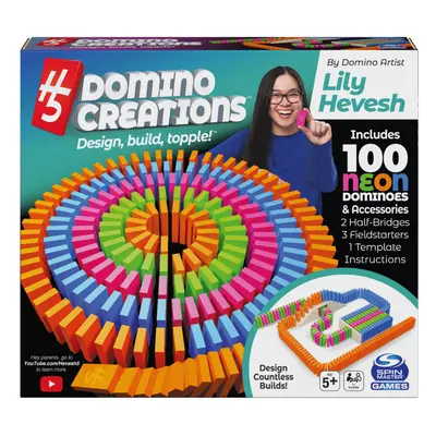 H5 Domino Creations 100-Piece Neon Kids Games for Game Night Buildin