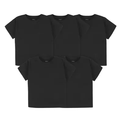 gerber Baby Toddler 5-Pack Solid Short Sleeve T-Shirts Jersey gSM, Black, Months