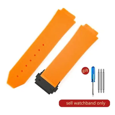 (J02-Orange-Black-Z2 26x19mm) For Hublot Yubo High Quality Silicone Waterproof Watch Strap Class