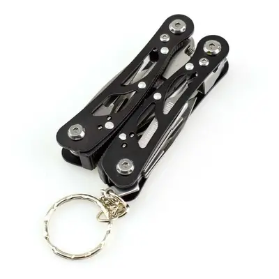 (black) Stainless Steel Folding Pliers Outdoors Mini Clamp Cable Stripper Fold Crimper Wire Cutt