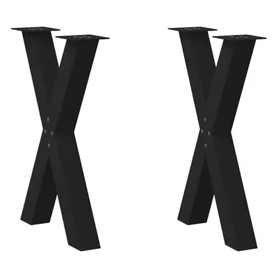 (black, x (72-73) cm (80 mm)/ pcs) vidaXL Dining Table Legs X-Shaped Desk Legs Kitchen Metal Fur