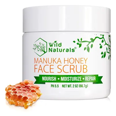 Manuka Honey Face Scrub Gentle Natural Blemish Control Exfoliator NonToxic Facial Cleanser for A