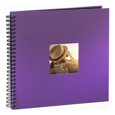 Hama Fine Art photo album, black pages (25 sheets), spiral bound album x cm, with cut-out window