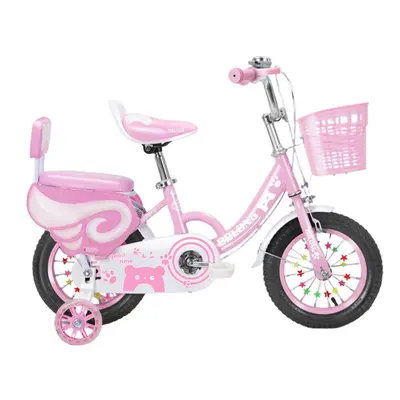 (16 inch) Kids Bike Bicycle Cycle Pink Stabilisers Princess