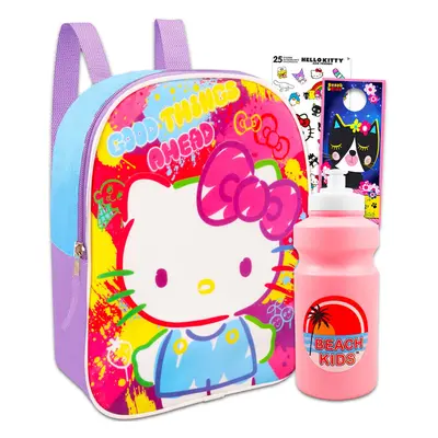 Hello Kitty Mini Backpack for Girls Set - Bundle with 11"" Hello Kitty Backpack Plus Stickers Wa