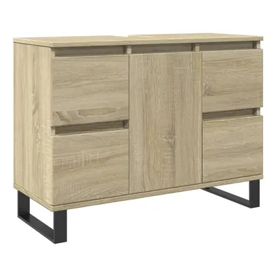 vidaXL Bathroom Cabinet Storage Cabinet Vanity Unit Sonoma Oak Engineered Wood