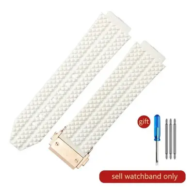 (J01-White-Rose-Z2 26x19mm) For Hublot Yubo High Quality Silicone Waterproof Watch Strap Classic