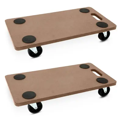 (Brown ) DollyFor moving furniture with EVA foam grip floor, wooden platform wooden aircraft lif