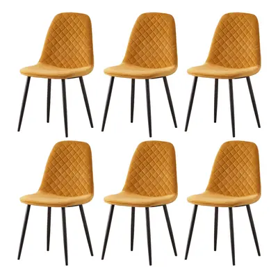 (Yellow, 6) 2/4/6x Dining Chairs metal Legs Home office