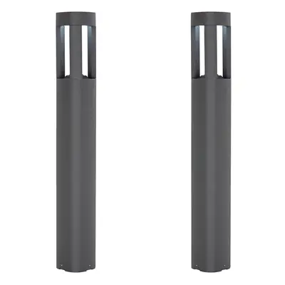 2 PACK Outdoor Post Bollard Light Grey Triangle IP54 Modern Driveway Lamp LED