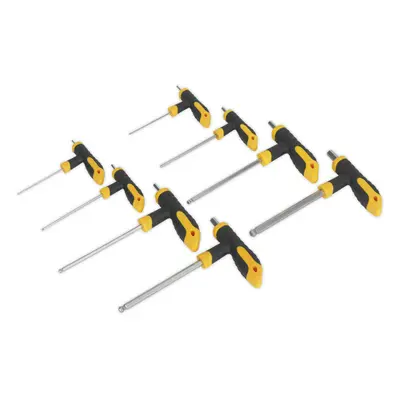 8 Piece T-Handle Ball-End Hex Key Set - 2mm to 10mm Sizes - Comfort Grip Handle