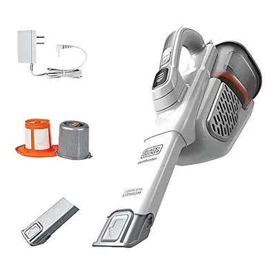 BLACK+DECKER dustbuster Handheld Vacuum, Cordless, AdvancedClean+, White (HHVK320J10)