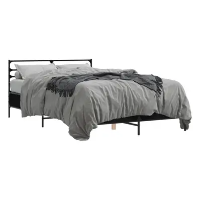 vidaXL Bed Frame Black 140x200 cm Engineered Wood and Metal