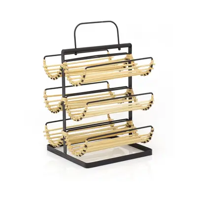 Iron And Rattan Wine Bottle Storage Wine Rack | Wine Bottle Holder Free Standing Wine Bottle Rac