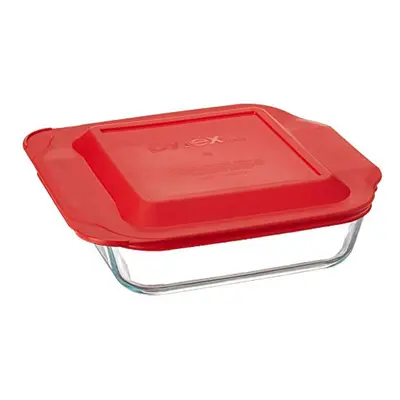 Pyrex Get Dinner Away Large Handle 8" x 8" Square Dish. Making it Easy to Monitor Casserole Cook