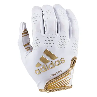 adidas Adizero Adult Football Receiver Gloves White/Metallic Gold