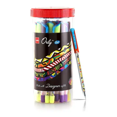 Cello Orly Gel Pens Jar| BLUE & BLACK Ink Pens I Aesthetic gel pen for students| 0.6mm Tip Size 