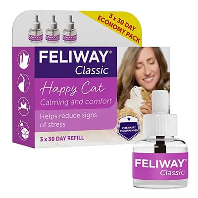 FELIWAY Classic day Refill x3 Value Pack. FELIWAY Classic comforts cats, helps solve behavioural