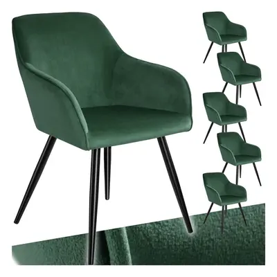 (dark green / black, Set of 6) Dining Chair Accent Bedroom Furniture Velvet Armchair Living Room