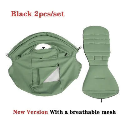 (2pcs green) Sunshade &Seat Cushion for Yoyo/Yoyo2/Yoya 2Pcs/Set Hood &Mattress with Stroge Bag 