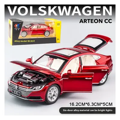 (red boxed) 1:32 Volkswagen CC Alloy Toy Car Metal Die-casting Model Sound And Light Pull Back T