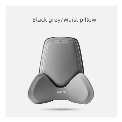 (Black Grey-back) Universal Car Office Chair Waist Back Support Cushion 3D Memory Cotton