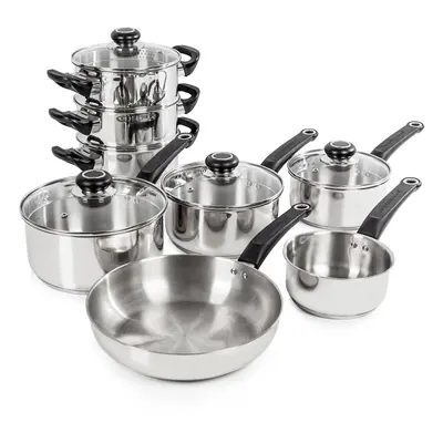 8Pc Morphy Richards Equip Induction Pan Set - Stainless Steel