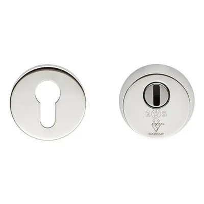 2 Star Security Escutcheons Set Suits BS Euro Cylinder Locks Bright Steel