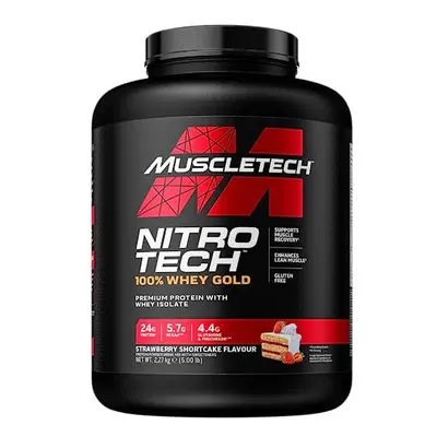 MuscleTech Nitro Tech percent Whey Gold Strawberry Shortcake 5lbs EU RB