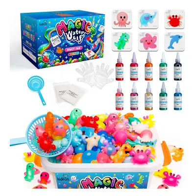 Kiditos Magic Water Elf Toy Kit Aqua Fairy Water Gel Kit with Magic Gels Sea Creature Molds. Chr