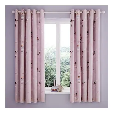 Dancing Fairies 66x72 Inch Fully Reversible Lined Two Curtain Panels Pink