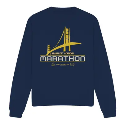 (L, Navy) Star Trek Unisex Adult Marathon Logo Sweatshirt