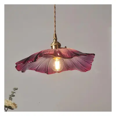 (purple) Modern Pendant Lights Flower Glass Hanging Lamps Home Decoration Lighting Living Room B