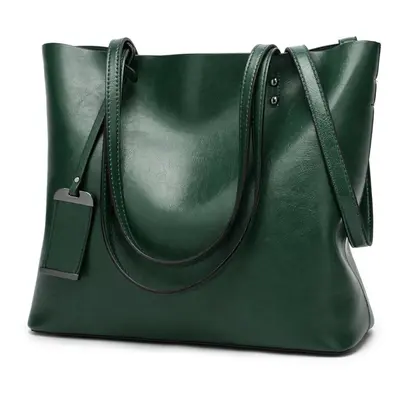 (green) Zency Soft Artificial Leather Handbag Large Capacity Daily Casual Women&apos;s Shoulder 