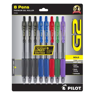 Pilot G2 Premium Gel Roller Pens Bold Point mm Pack of Assorted Colors