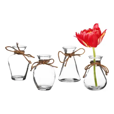 Royal Imports Clear Glass Bottle Bud Vase, Small Single Stem Flower Centerpiece, Mini Decorative