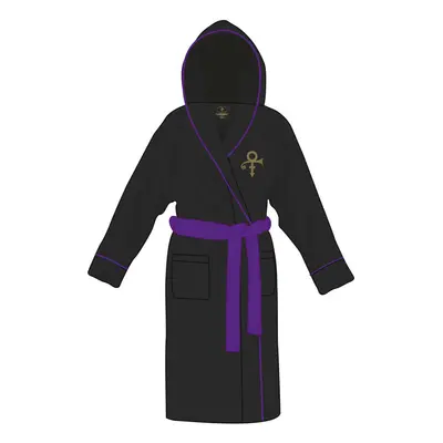 (S, Black) Prince Bathrobe Doves Logo