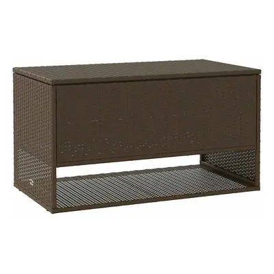 vidaXL Outdoor Cushion Box Brown 100x55x55.5 cm Poly Rattan cushion container