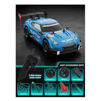 (BLUE) 1:14 4WD RC Drift Car Racing 2.4G Remote Control Car Four-wheel Drive Remote Control Drif