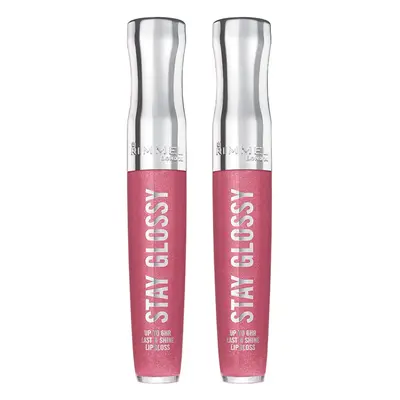 Rimmel Stay Glossy 6HR Lip Gloss Stay My Rose 0.18 Fl Oz (Pack of 2)