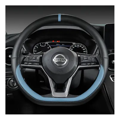 (BLUE) Car Steering Wheel Cover For Nissan X-Trail Qashqai March Serena Micra