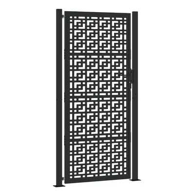 (steel/black, x cm/cross design) vidaXL Garden Gate 105x180 cm Weathering Steel Flame Design fen