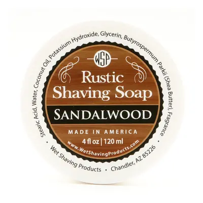 WSP Rustic Shaving Soap (Sandalwood) Artisan Made in America Using Veg