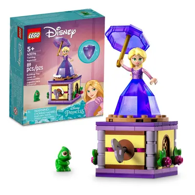 LEGO Disney Princess Twirling Rapunzel Building Toy with Diamond Dress Mini-Doll and Pascal The 