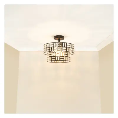 ValueLights Elise Black Frame Acrylic Jewel Ceiling Pendant Light