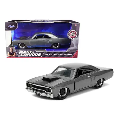 Dom's Plymouth Road Runner Dark Gray Metallic with Matt Black Stripe Fast & Furious Movie 1/32 D