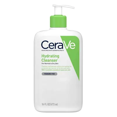 CeraVe Hydrating Cleanser for Normal to Dry Skin 473ml with Hyaluronic Acid & Essential Ceramide