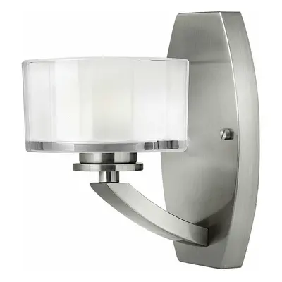 Wall Light Faceted 13mm Thick Glass Modern Design Brushed Nickel LED G9 3.5W